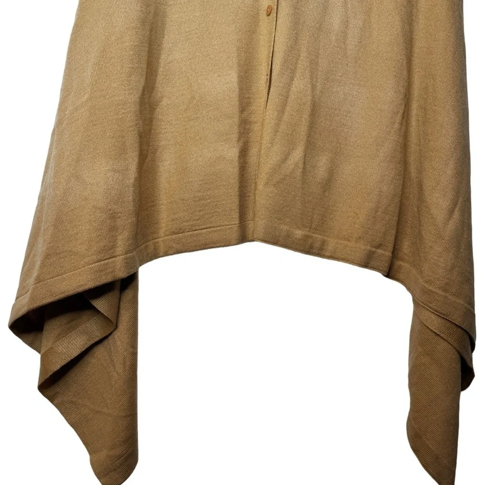 IMAN NWT Soft N’ Chic Multi Wear Button Front Wrap Sweater One Size in Tan